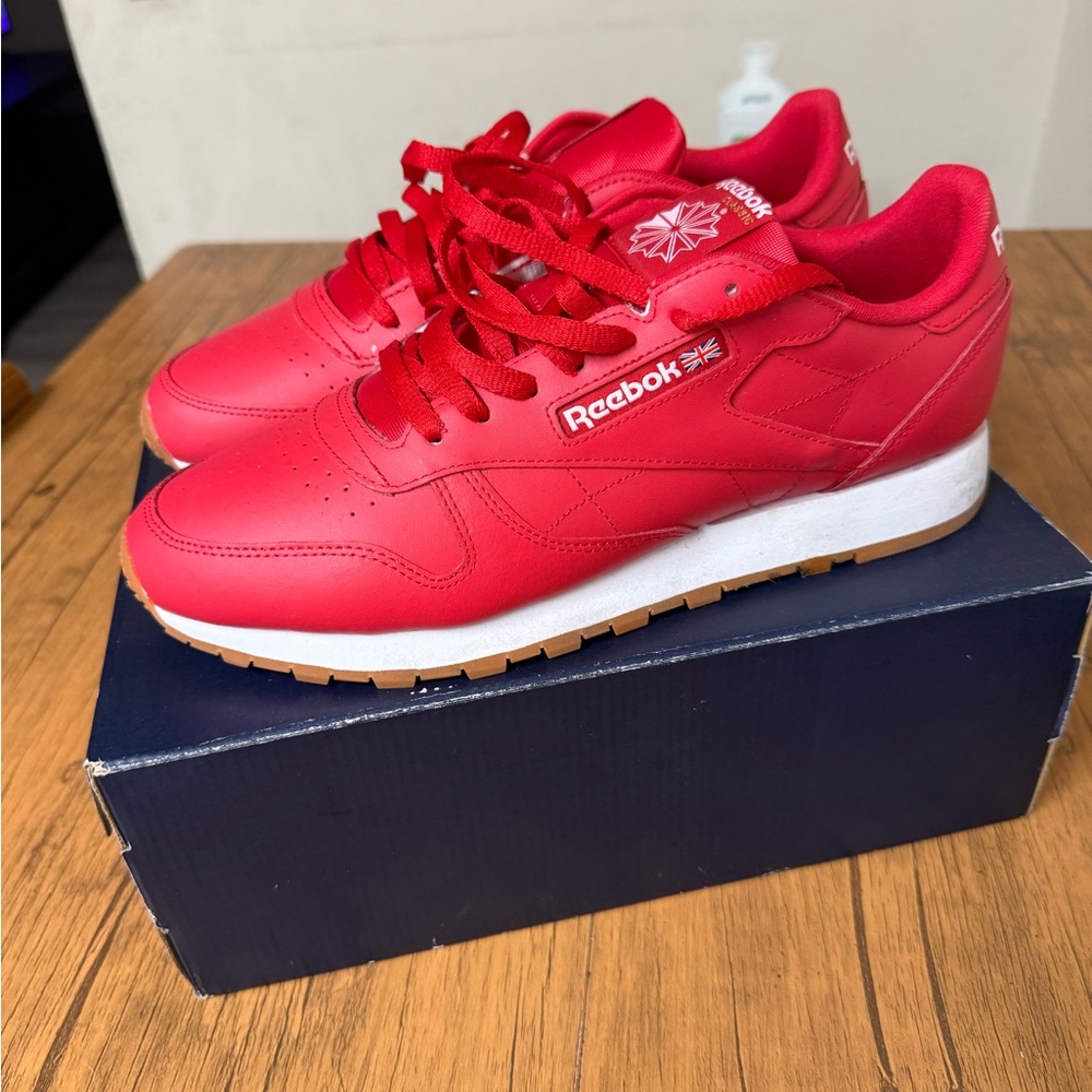 Reebok Classic Red and White Sneakers